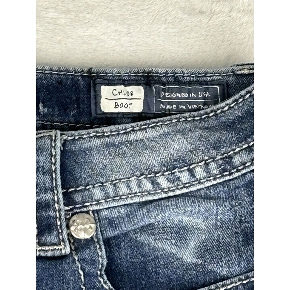 Miss Me Jeans Women's Size 31 Chloe Bootcut Blue Mid Rise Jeans (Hemmed) - Picture 3 of 15